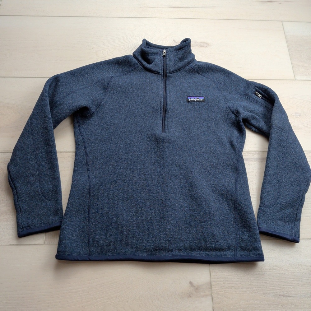 Patagonia Better Sweater 1/4 Zip Womens Small Fleece Pullover Navy Blue‎ 25617